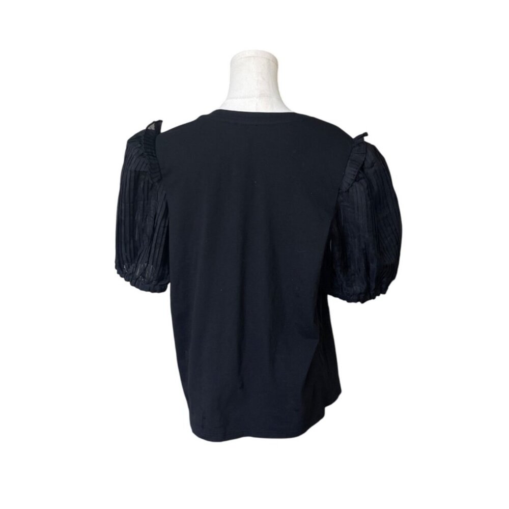 Express Womens Puff Sleeve Peasant Top Size L NWT Cotton Cottagecore Lagenlook - Picture 4 of 11